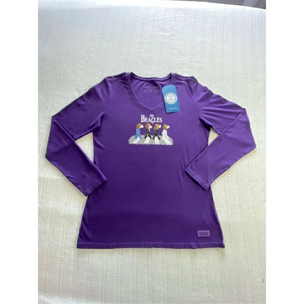 LIFE IS GOOD Womens XXLARGE Beagles Long Sleeve Tee - Picture 3 of 10
